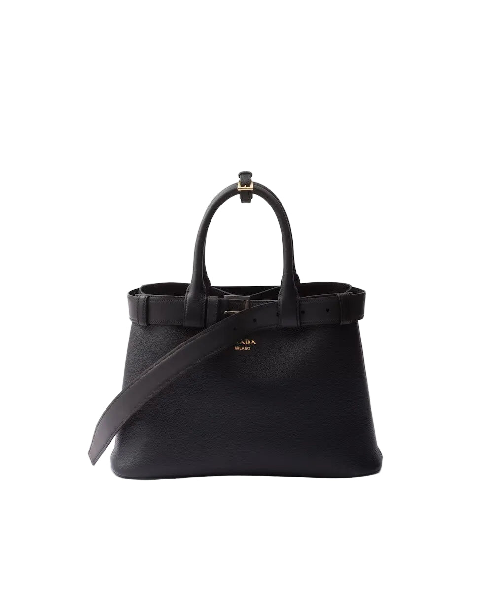 Prada Buckle small leather handbag with belt