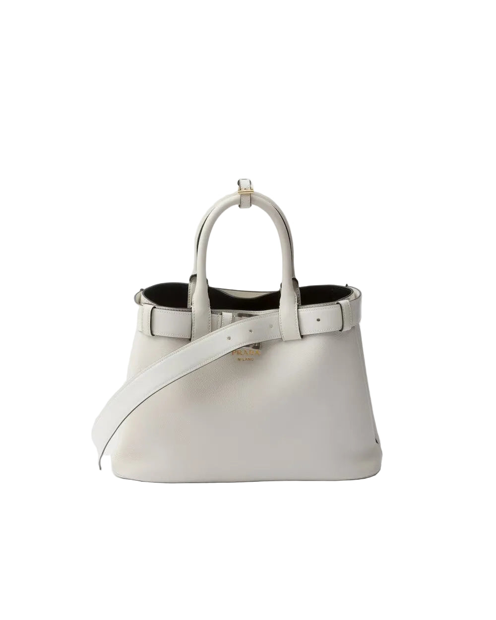 Prada Buckle small leather handbag with belt
