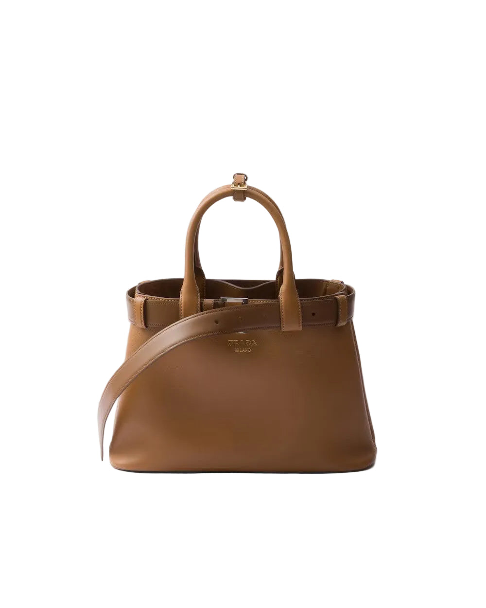 Prada Buckle small leather handbag with belt