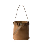 Prada Buckle leather bucket bag with belt