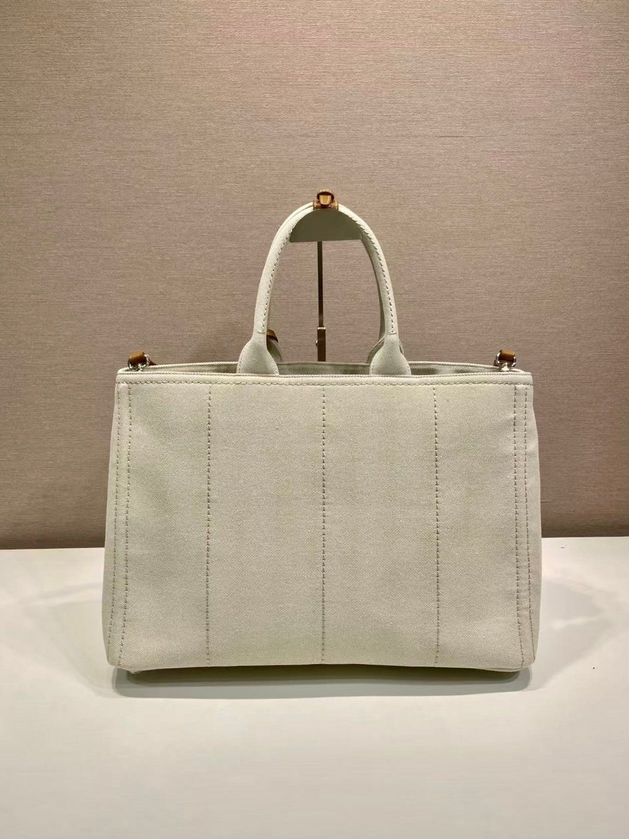 Prada Jardiniere extra-large linen blend tote bag