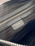 Prada Antiqued leather zipper shoulder bag