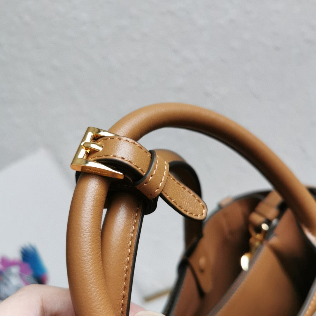 Prada Buckle small leather handbag with belt