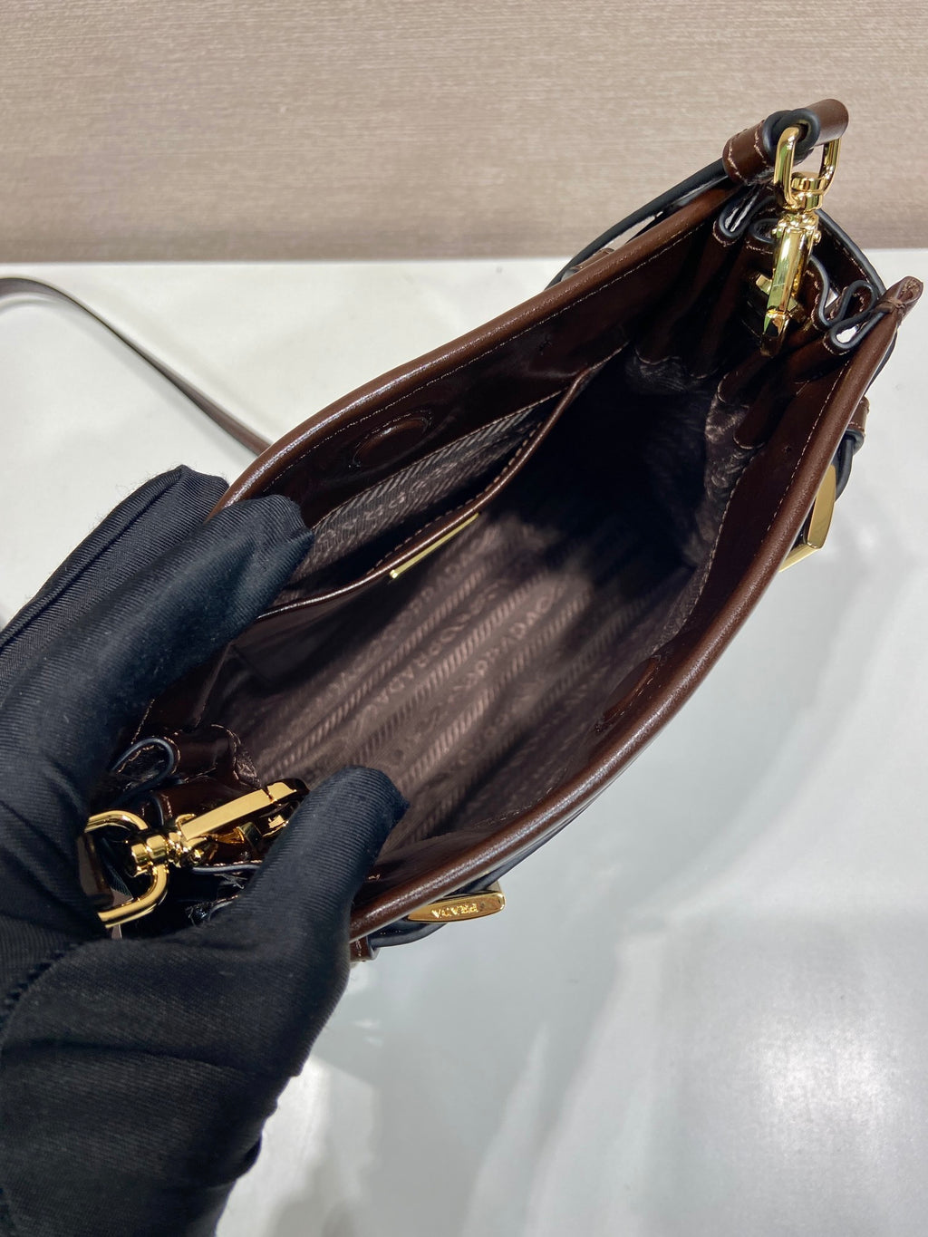 Prada Bonnie leather mini shoulder bag