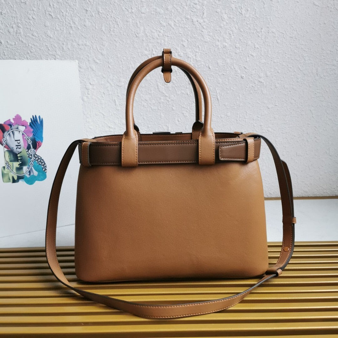 Prada Buckle small leather handbag with belt