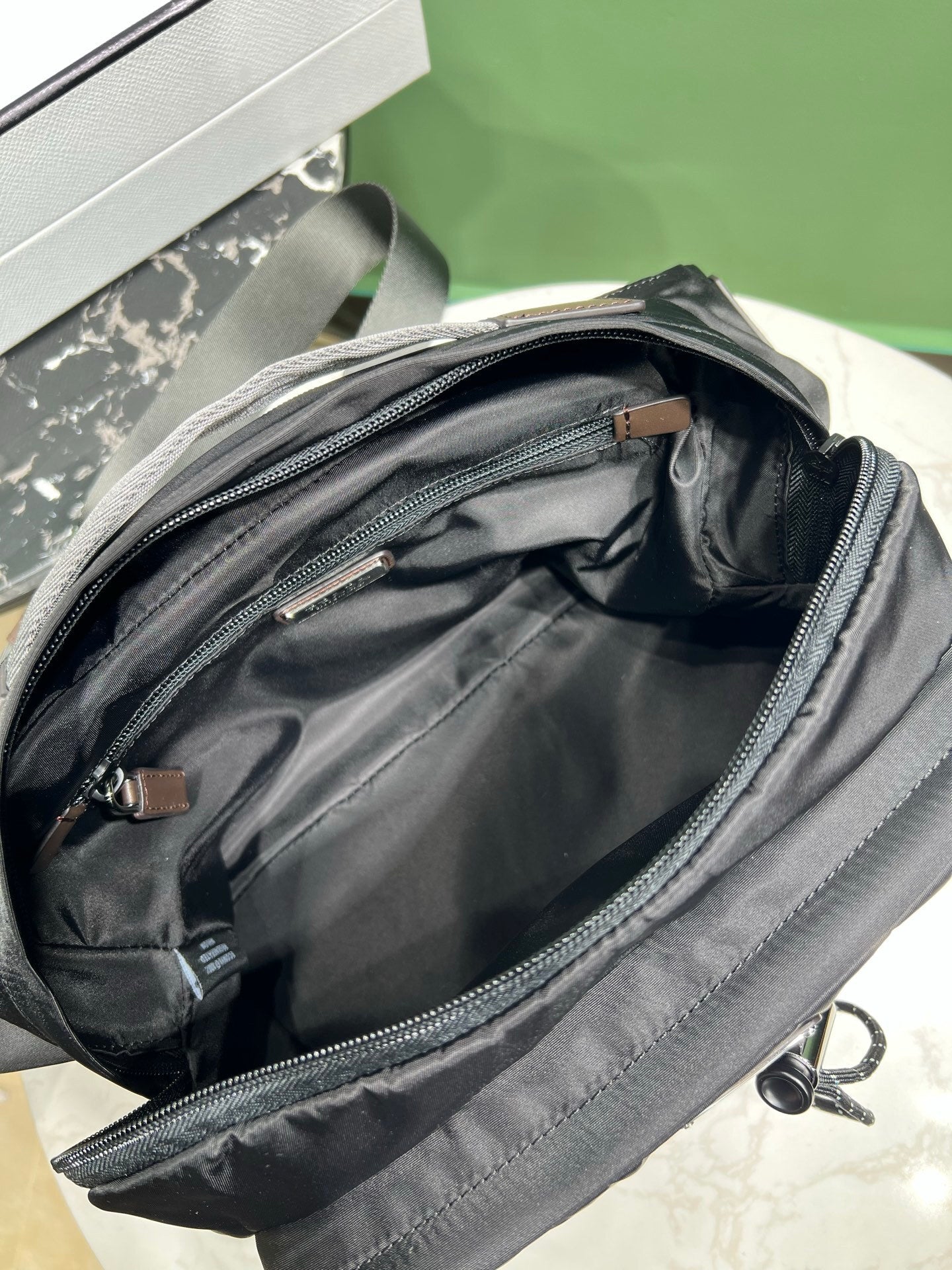 Prada Speedrock Re-Nylon and leather shoulder bag