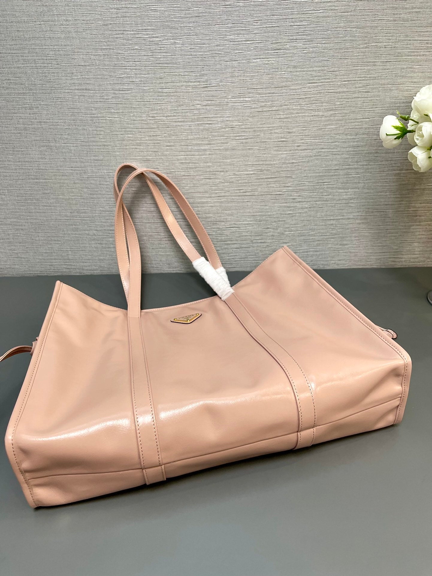 Prada large leather tote bag