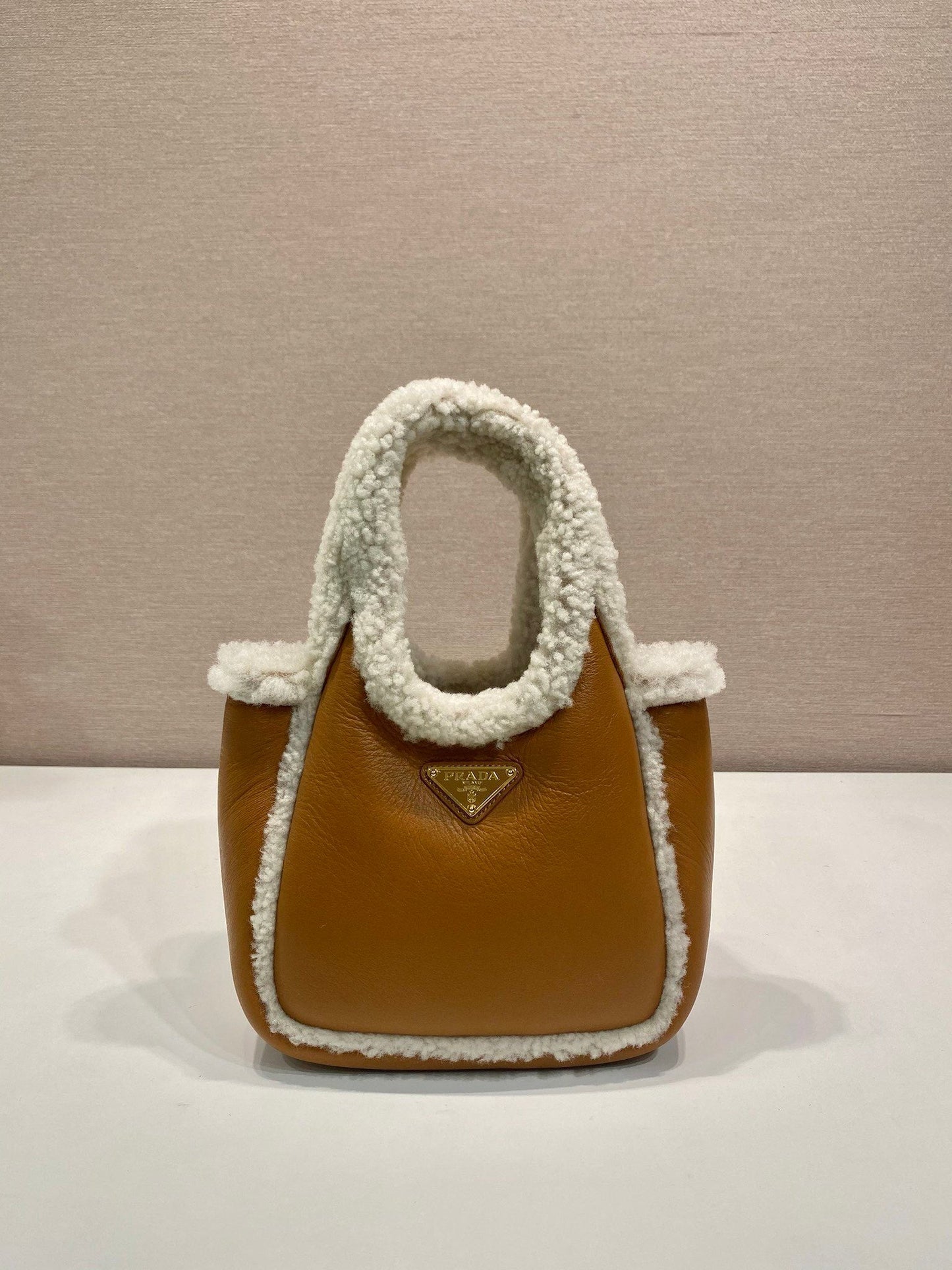 Prada mini shearling handbag