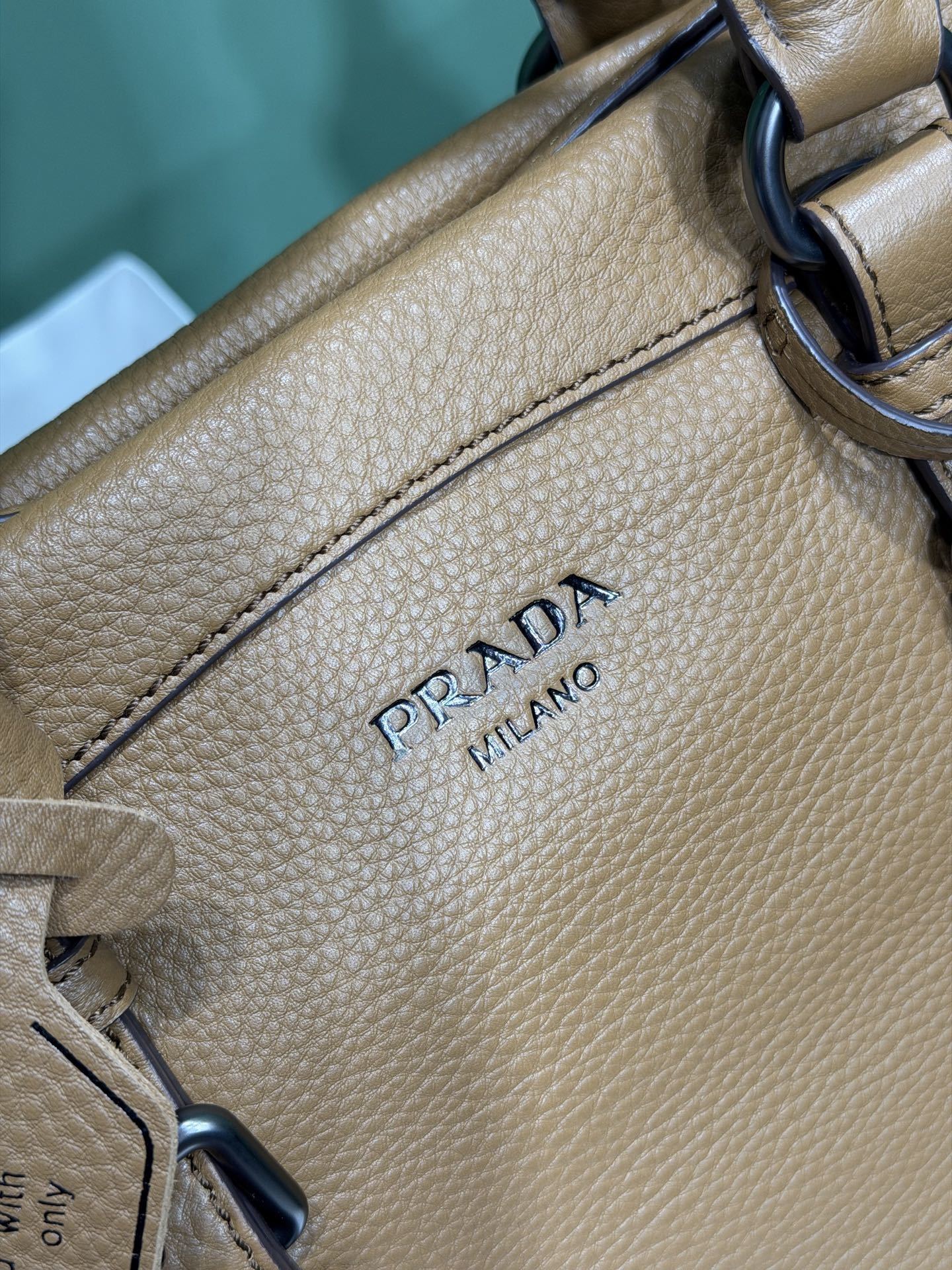 Prada large leather tote bag