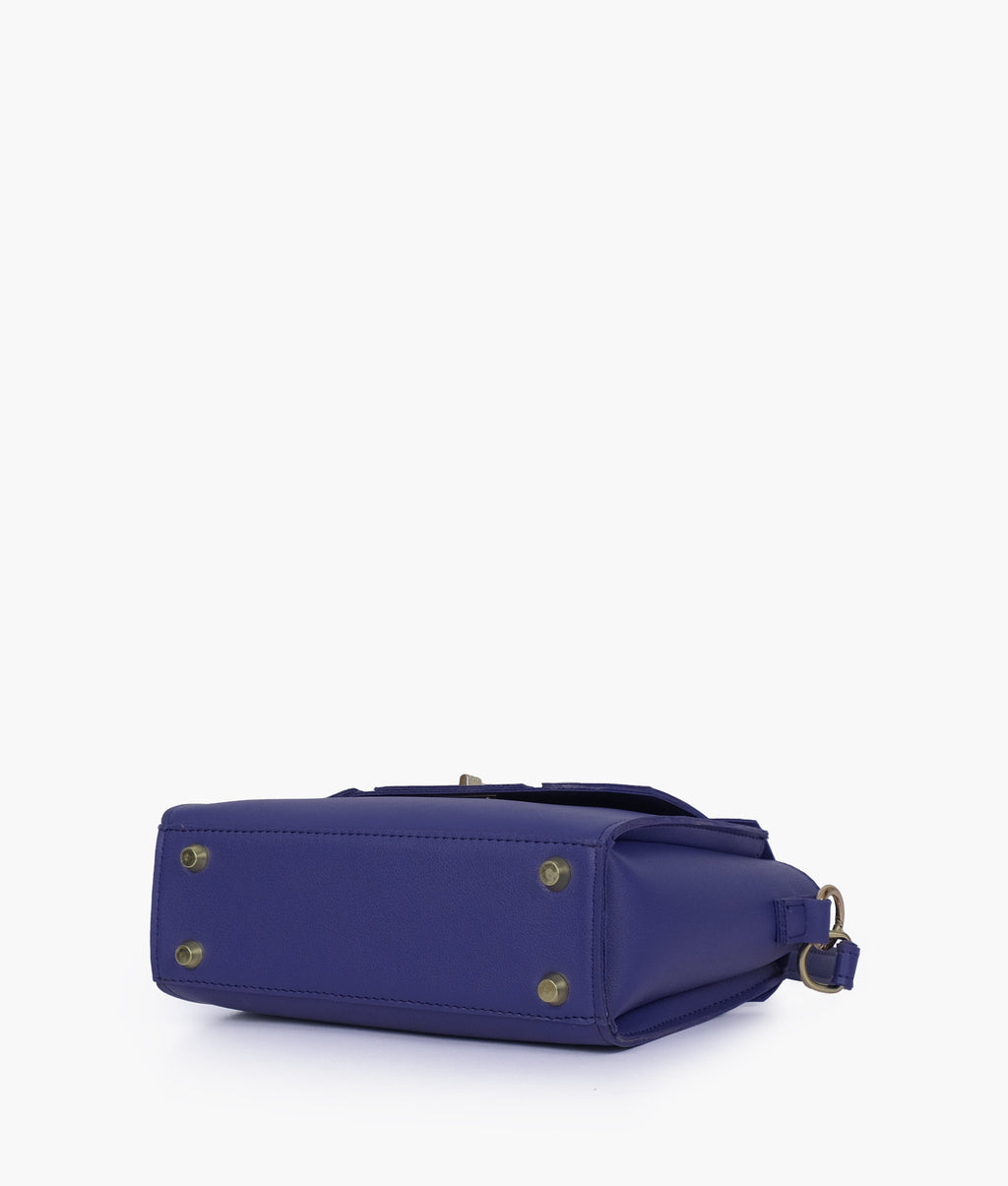 Dark blue compact top-handle cross-body bag