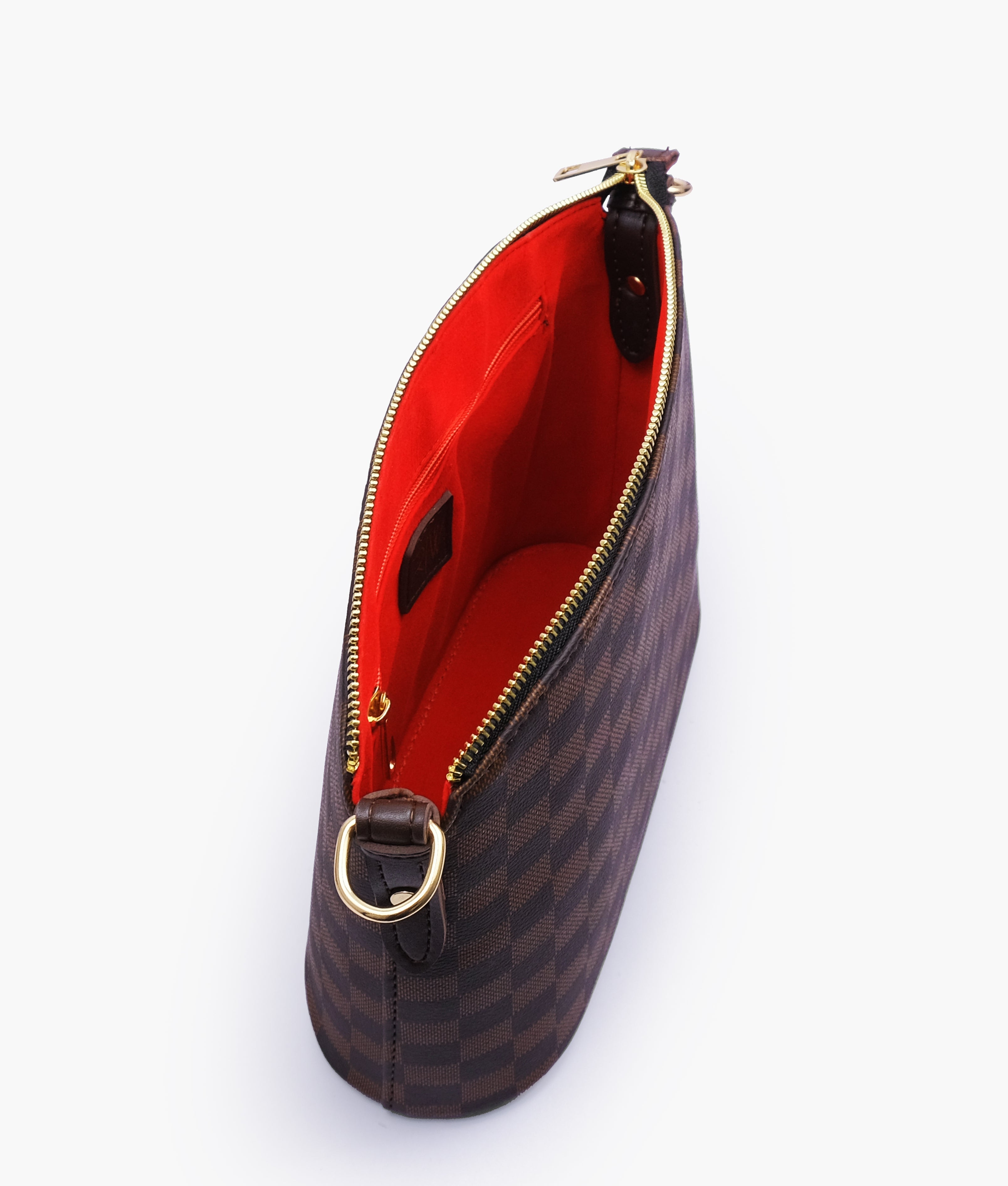 Dark brown checkered neverfull two piece set