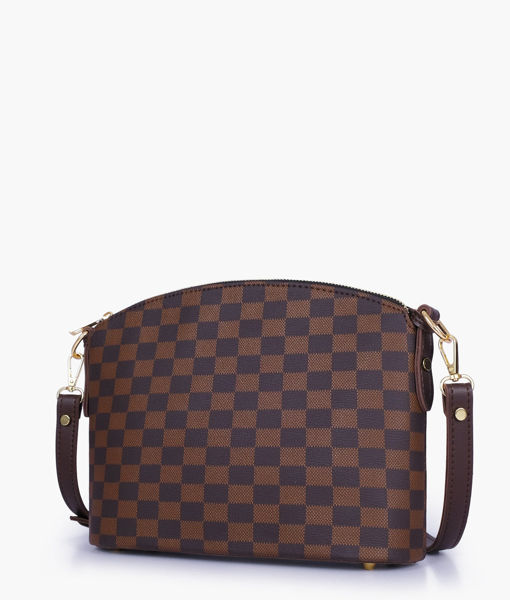 Dark brown checkered neverfull two piece set