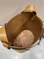 Prada Buckle leather bucket bag with belt