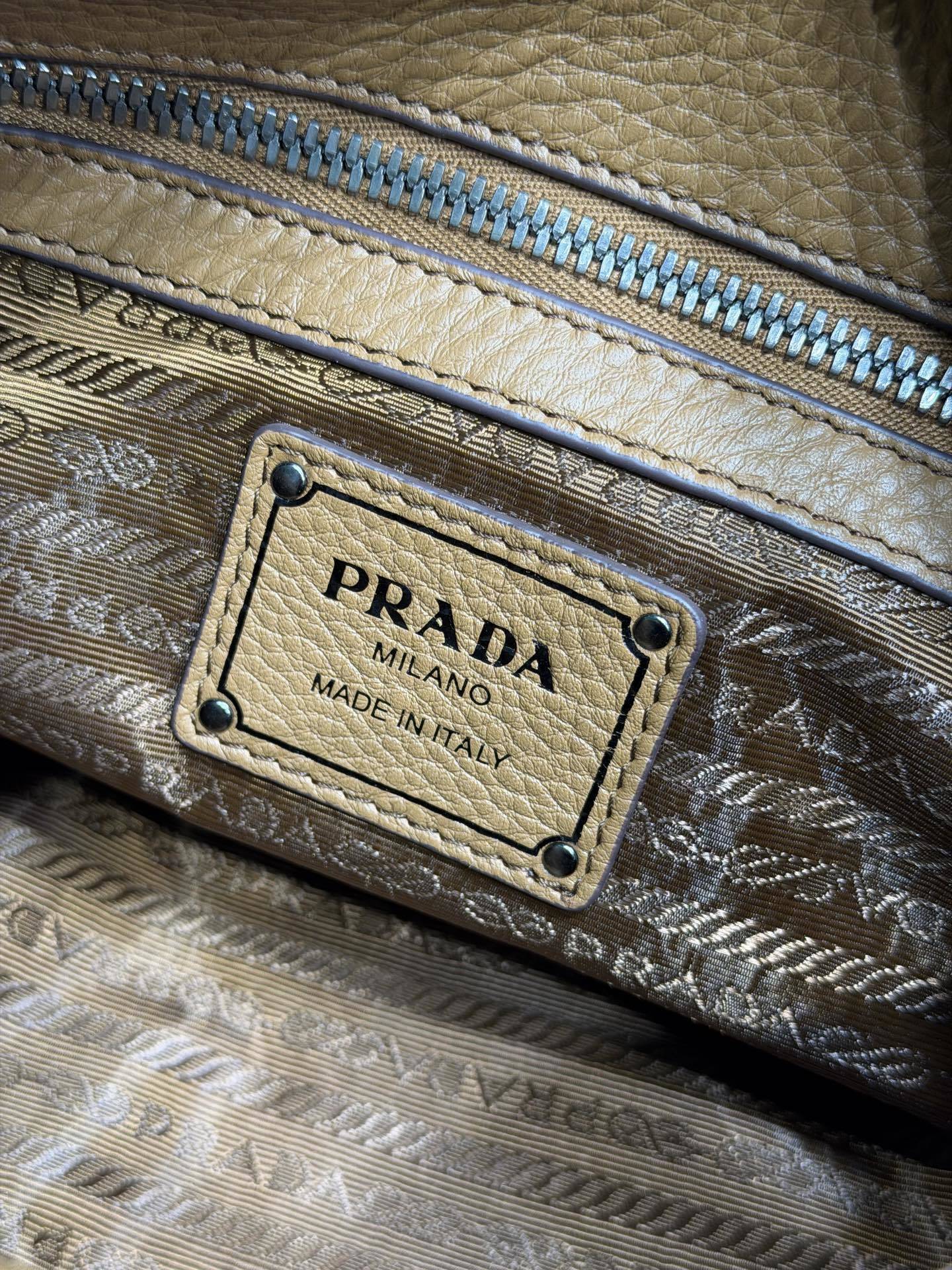 Prada large leather tote bag