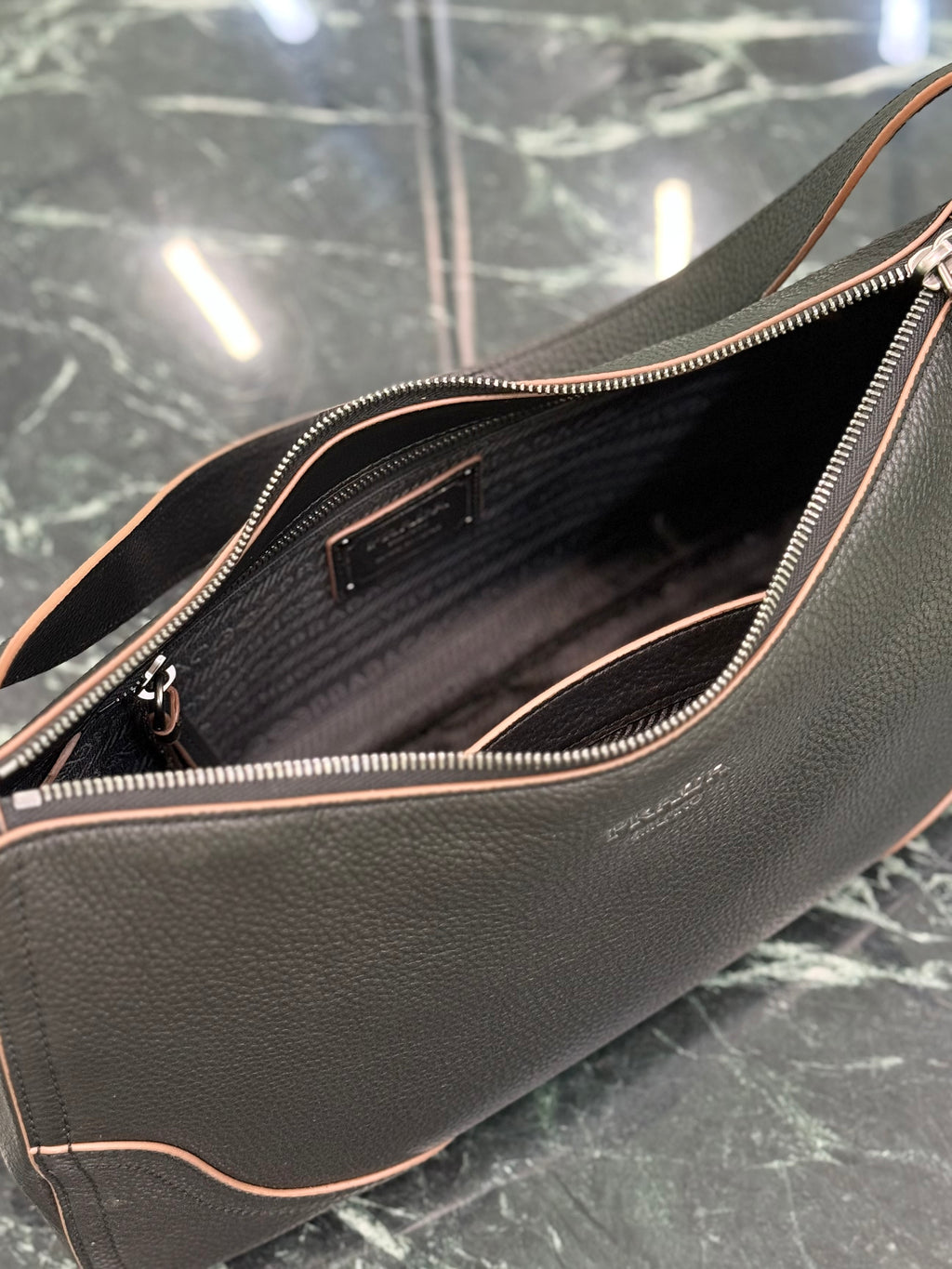 Prada Aimee large leather shoulder bag