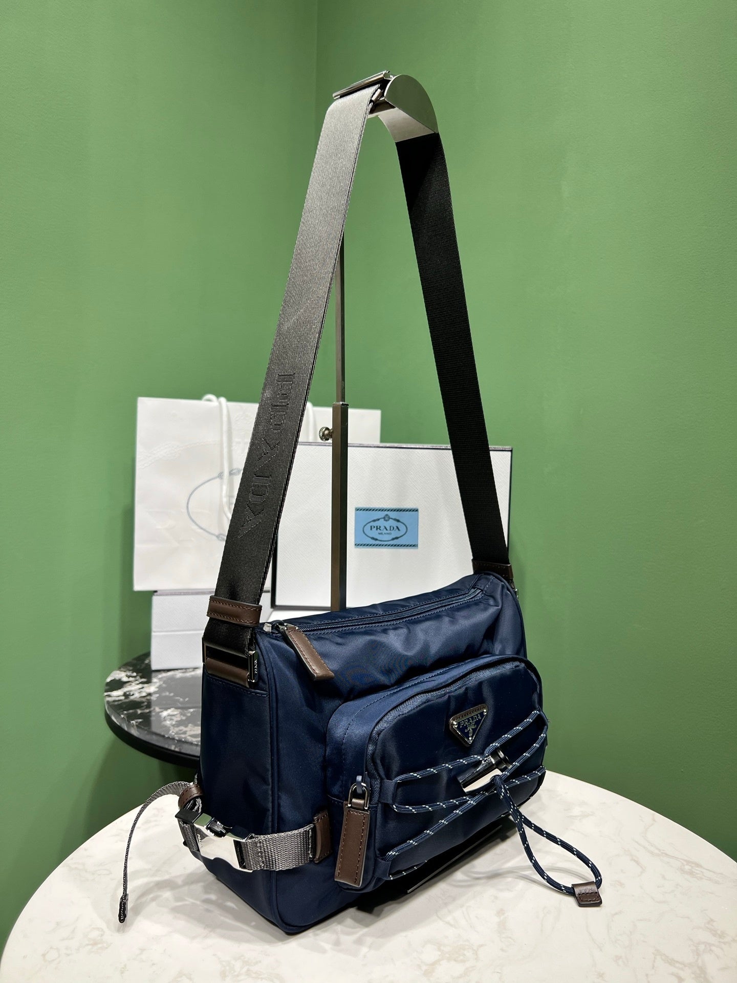 Prada Speedrock Re-Nylon and leather shoulder bag