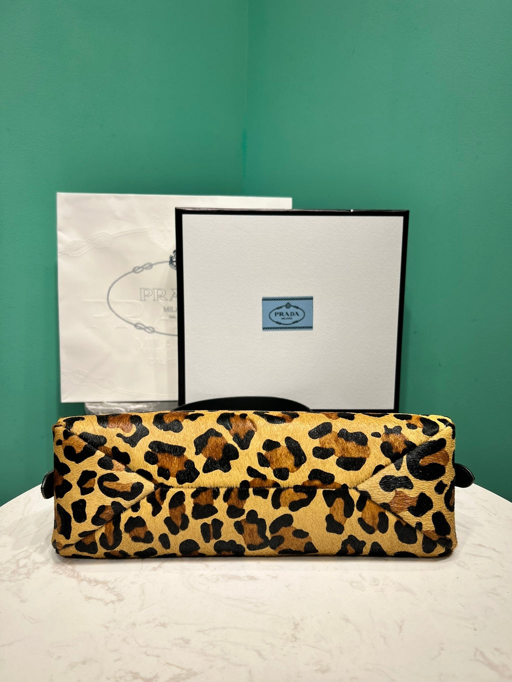 Prada Aimee medium printed leather shoulder bag