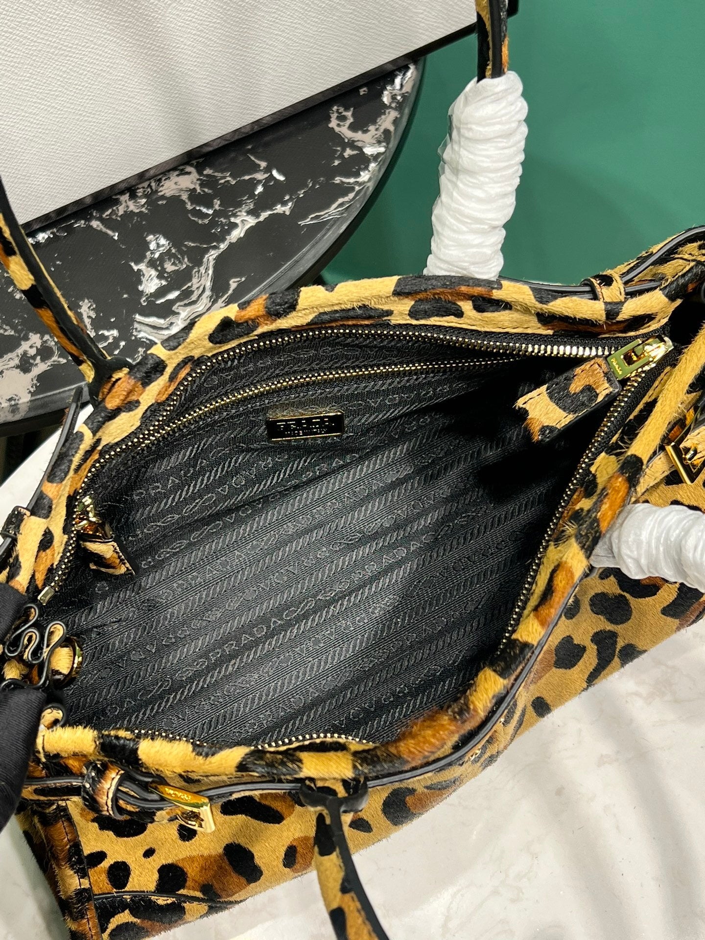 Prada Bonnie medium printed leather handbag