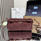 Prada Bonnie small suede shoulder bag