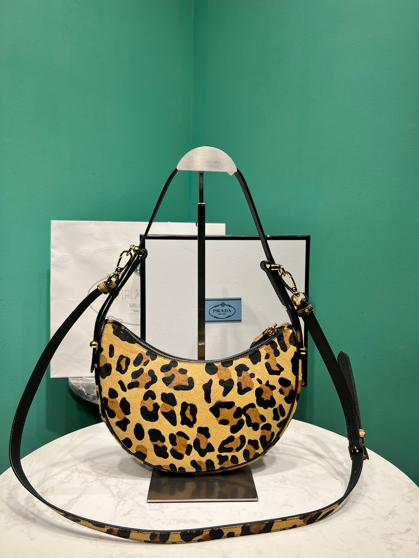 Prada Arque printed leather mini shoulder bag