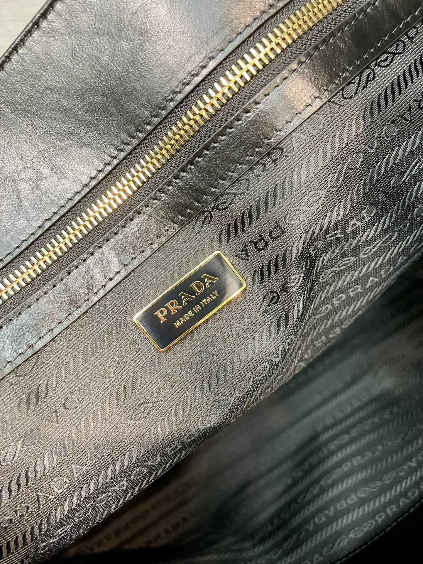 Prada large leather tote bag