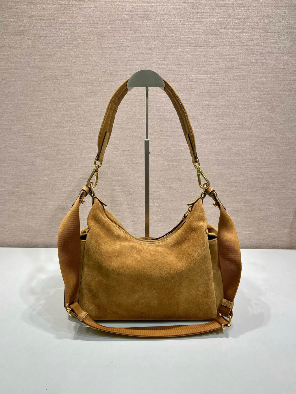 Prada Explore large suede bag