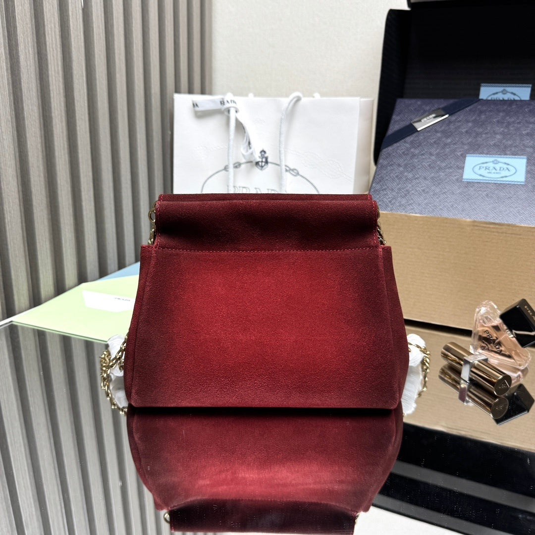 Prada Enchaine mini suede bag