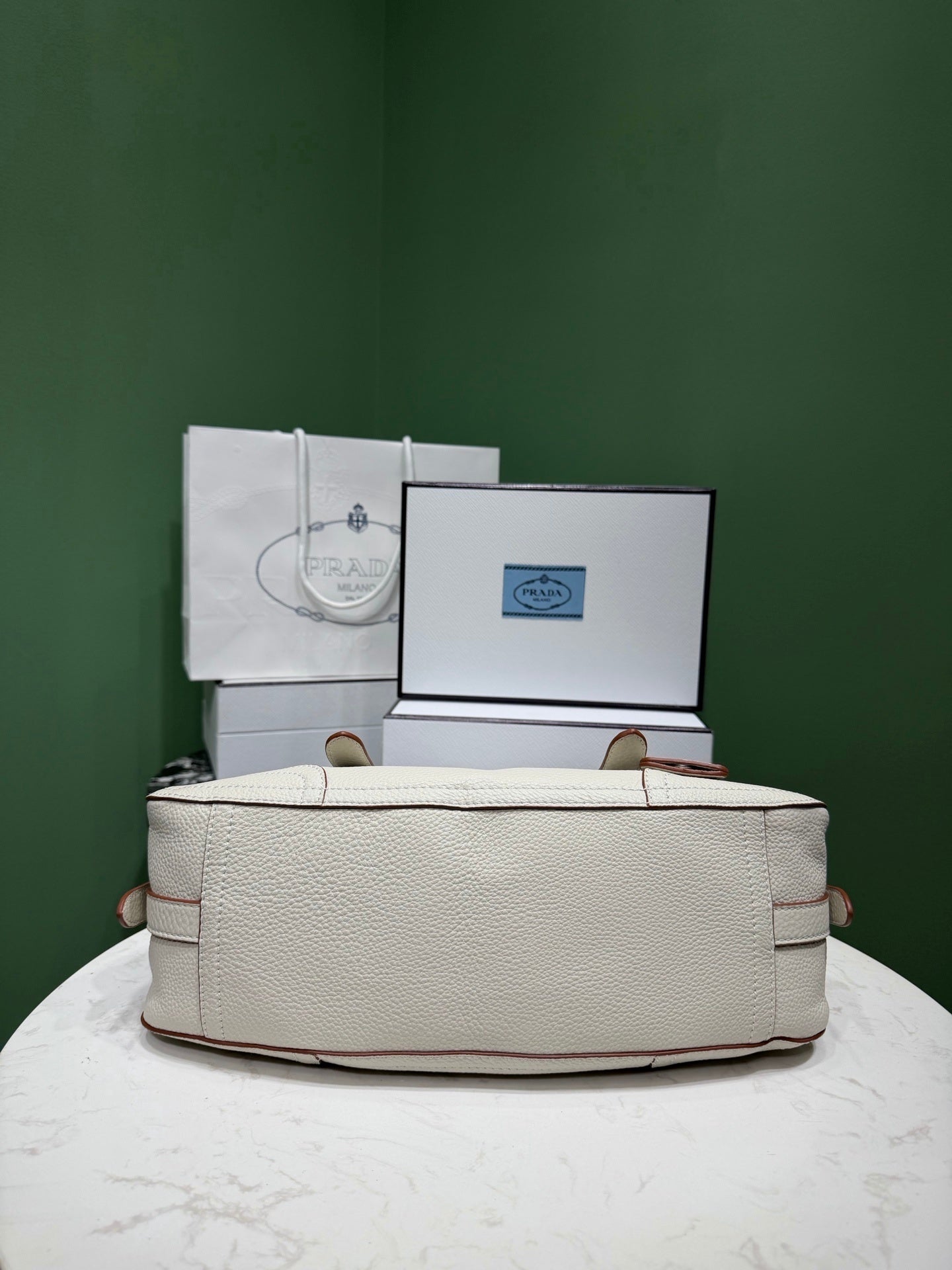 Prada large leather tote bag