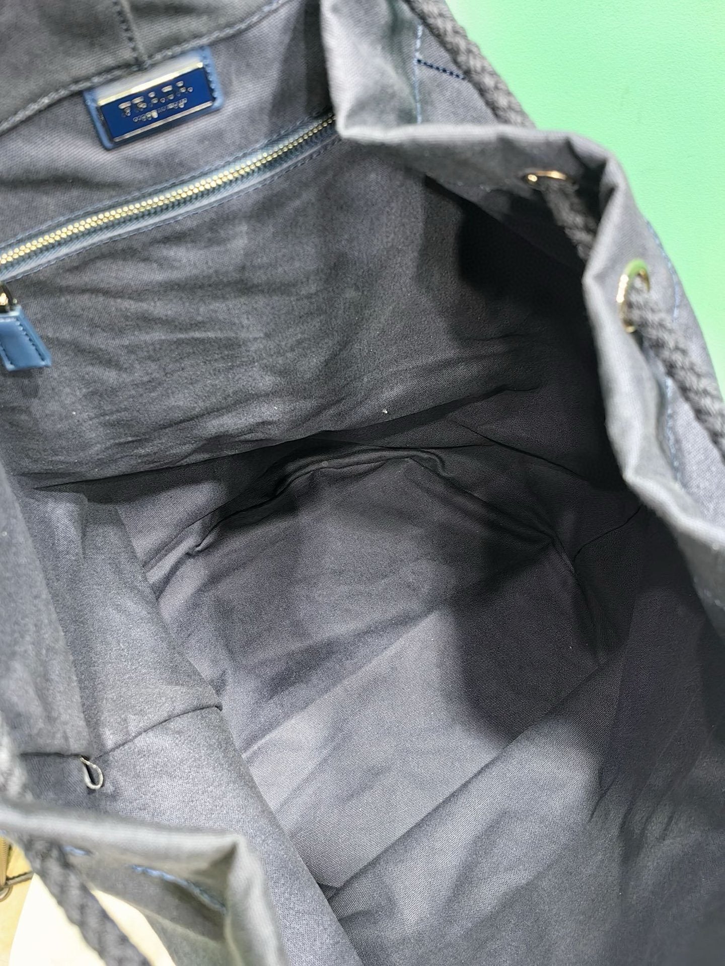 Prada canvas drawstring duffle bag