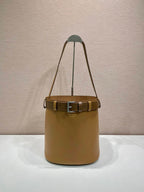 Prada Buckle leather bucket bag with belt