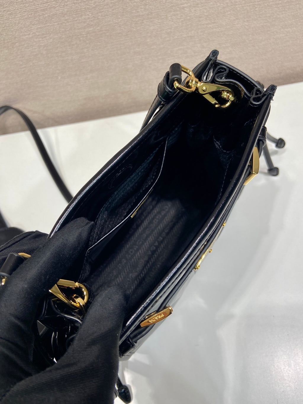 Prada Bonnie leather mini shoulder bag