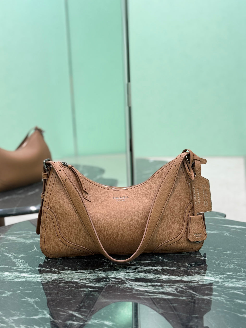 Prada Aimee large leather shoulder bag