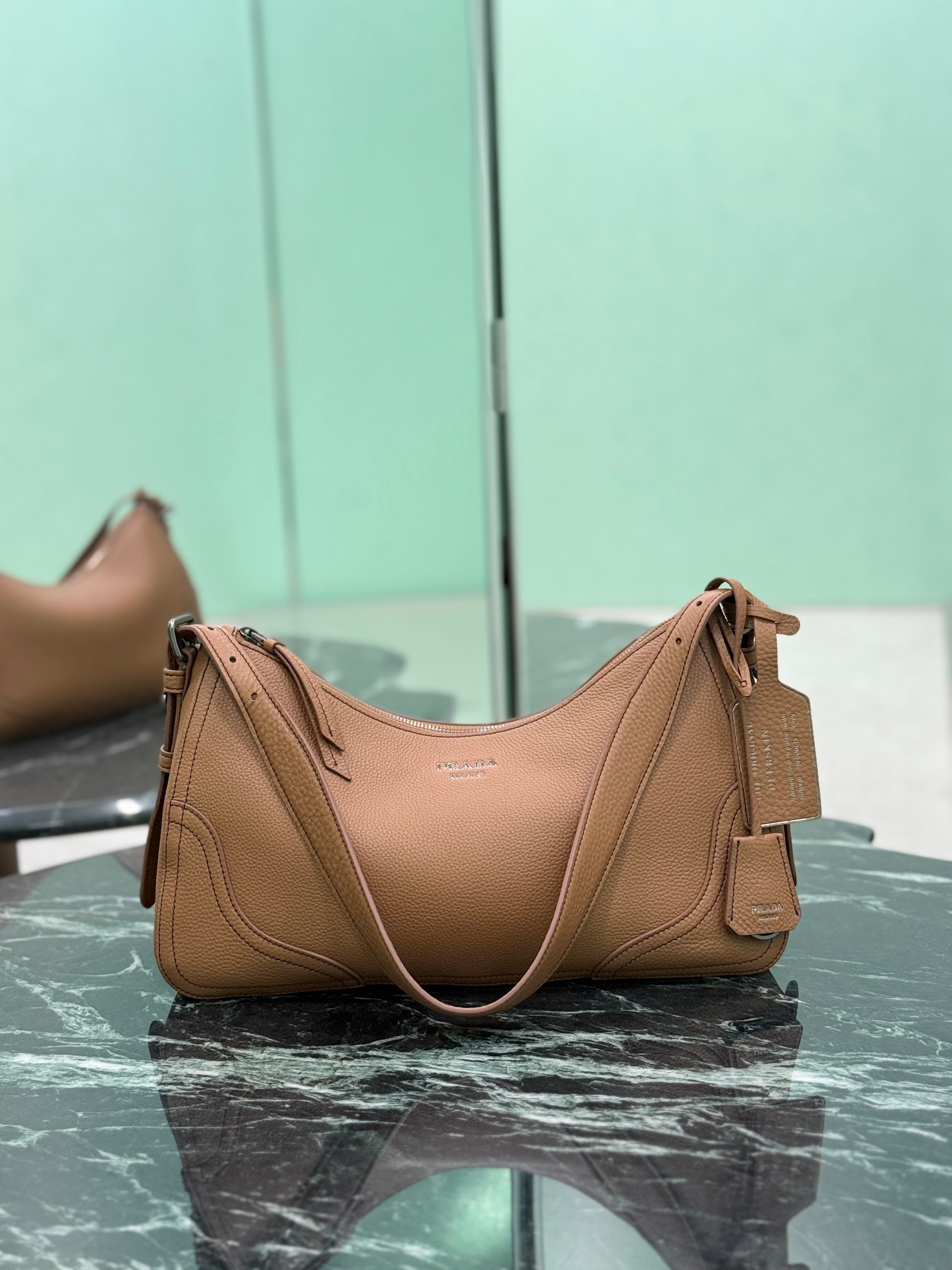 Prada Aimee large leather shoulder bag