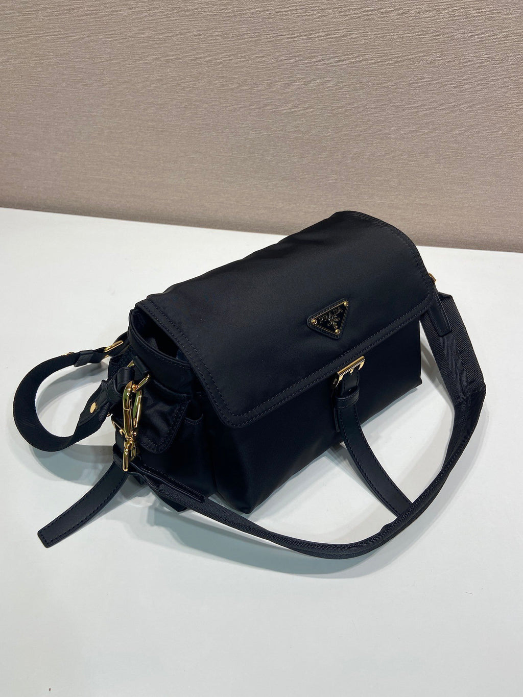 Prada Explore medium Re-Nylon shoulder bag with flap