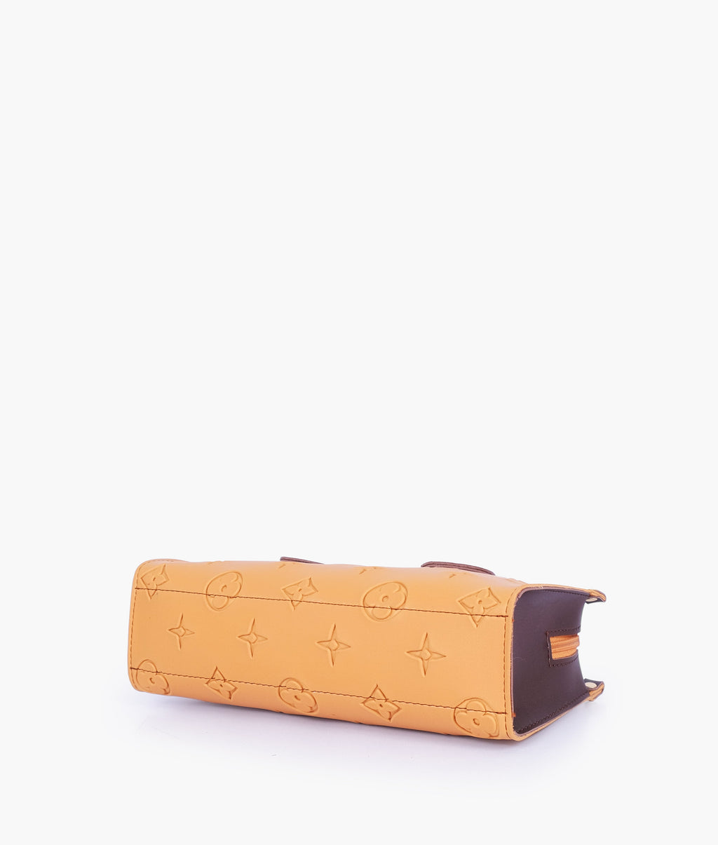 Mustard and dark brown on-the-go mini bag