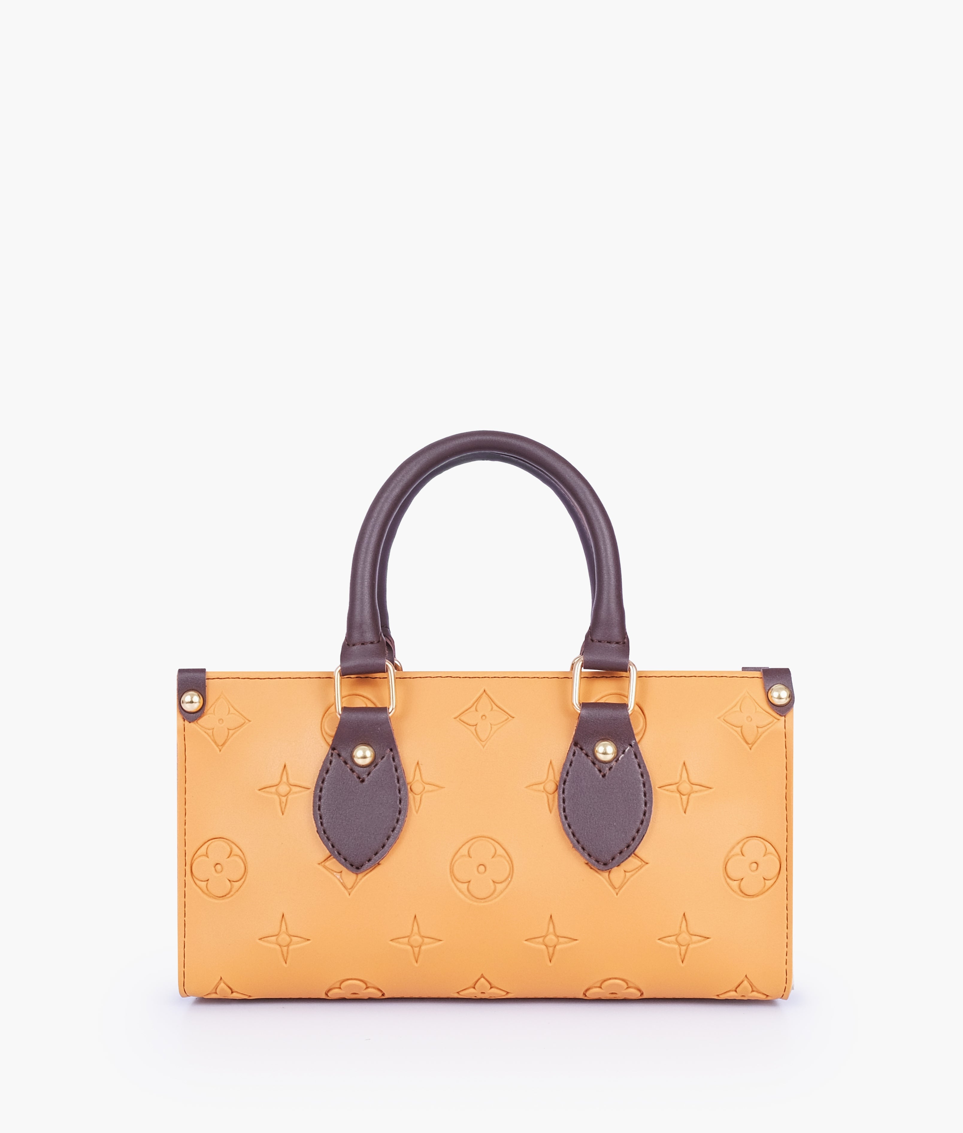 Mustard and dark brown on-the-go mini bag