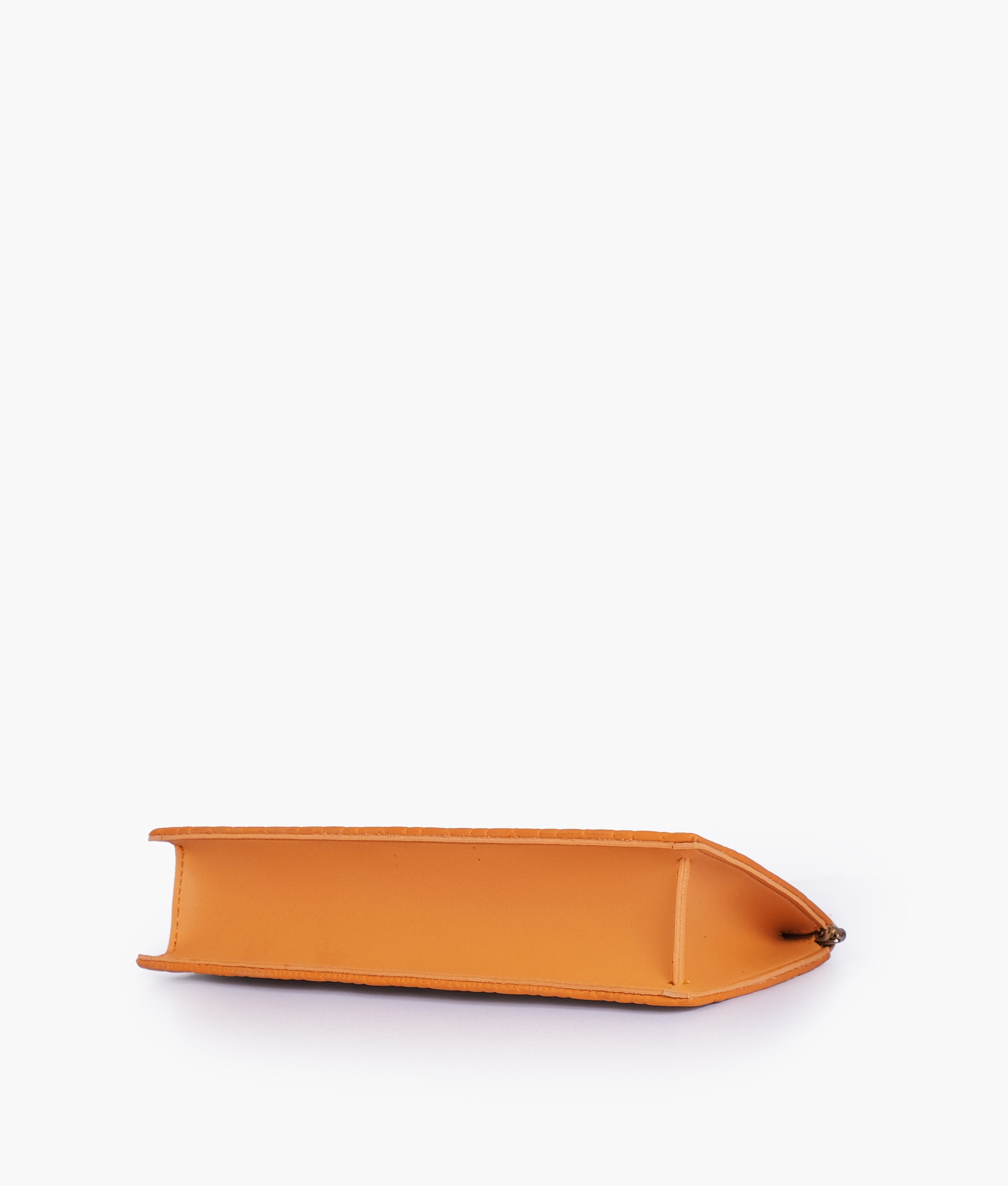 Mustard quilted evening clutch with snap closure