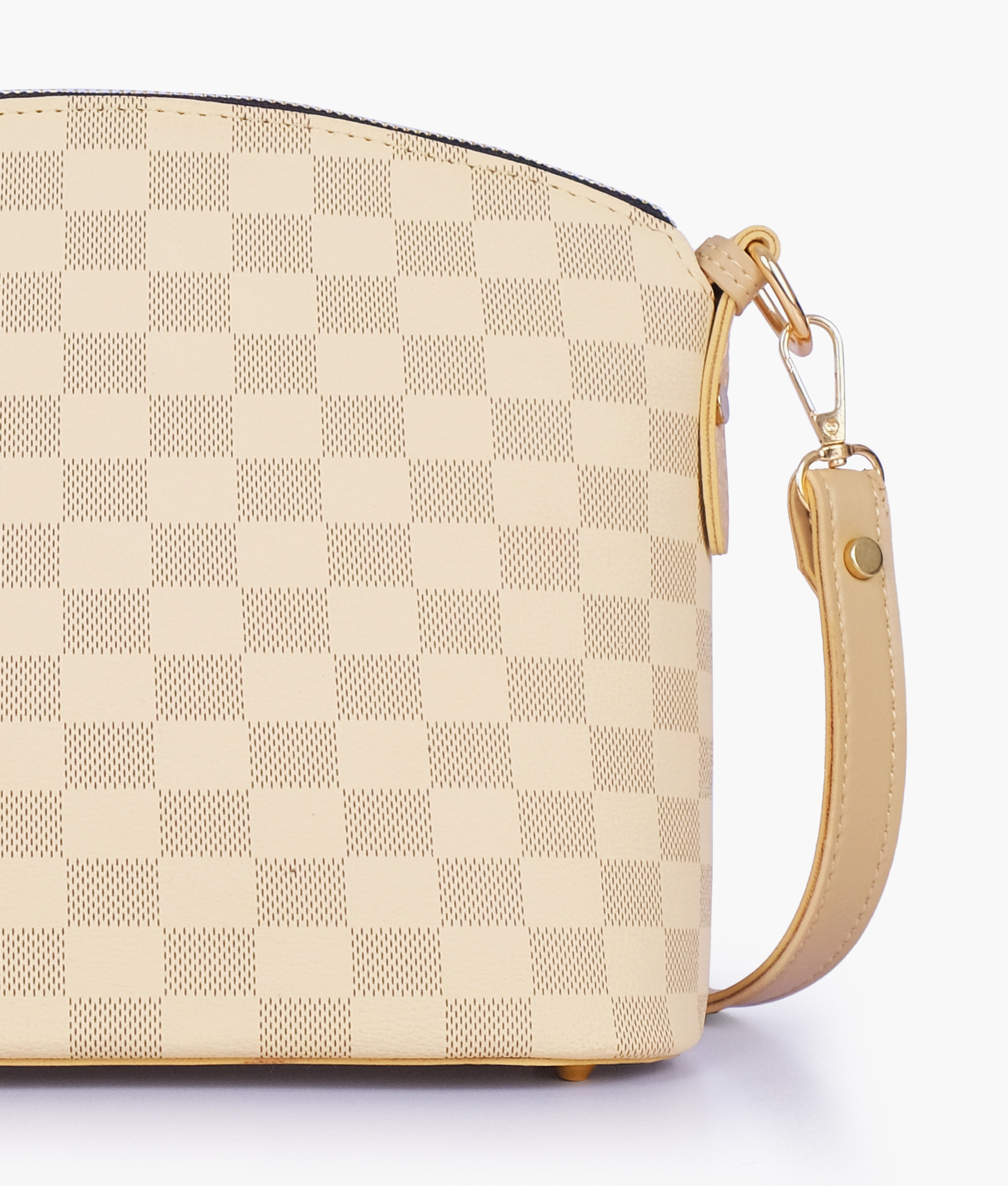 Off-white checkered dome cross-body bag