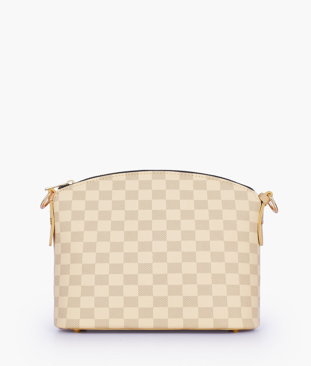 Off-white checkered dome cross-body bag