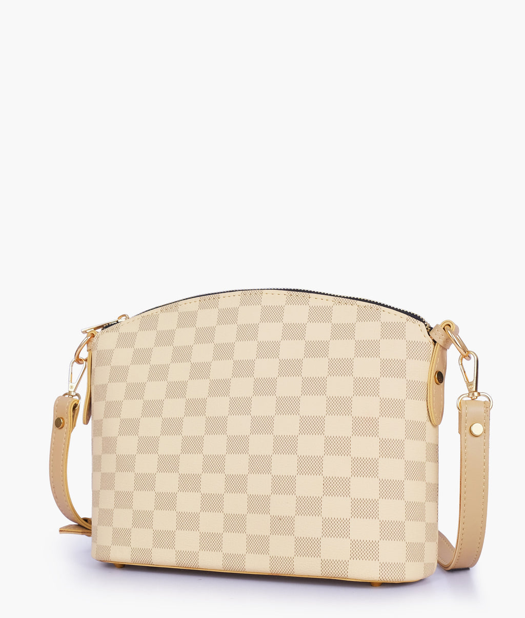 Off-white checkered dome cross-body bag