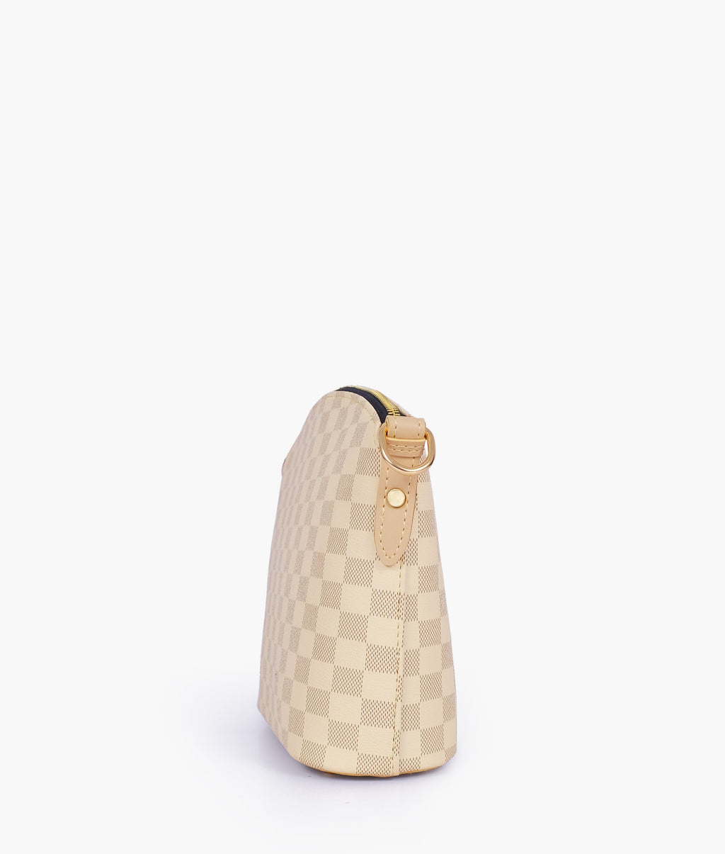 Off-white checkered dome cross-body bag