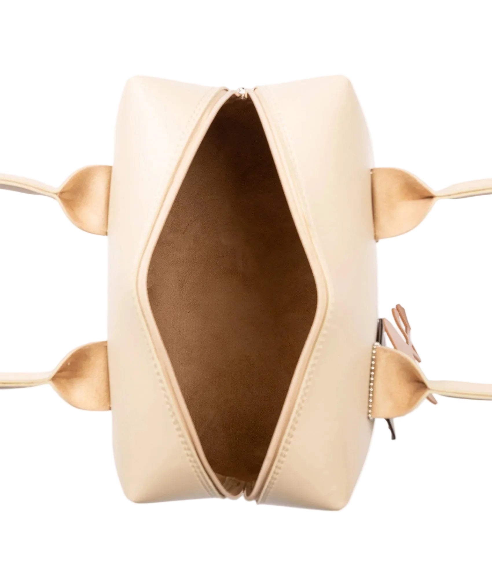 Beige mini bowling bag