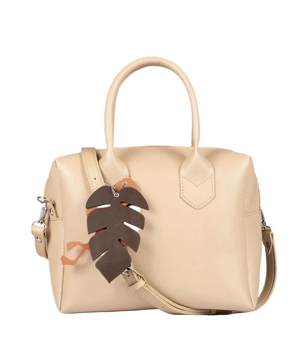 Beige mini bowling bag