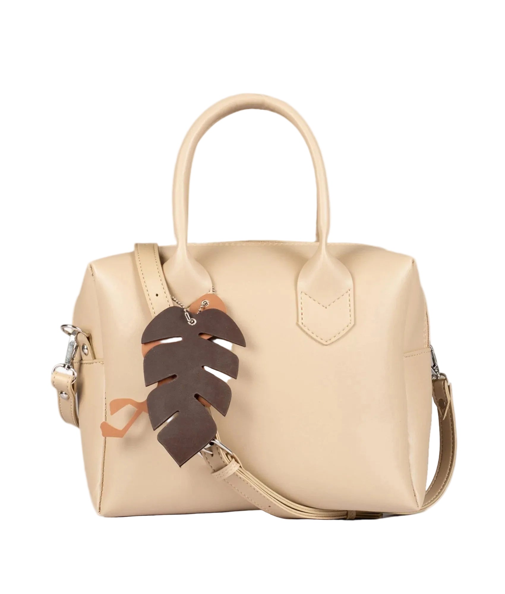 Beige mini bowling bag