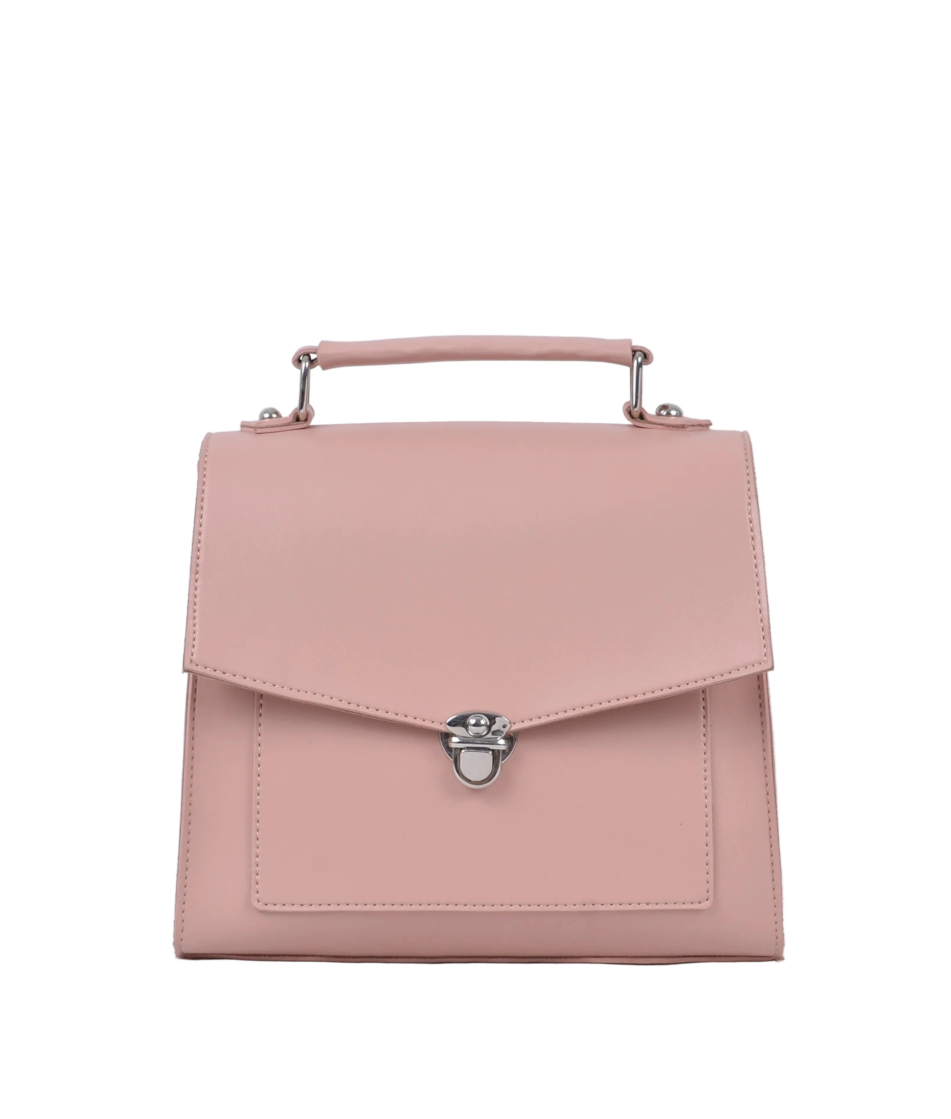 Pink push-lock messenger bag