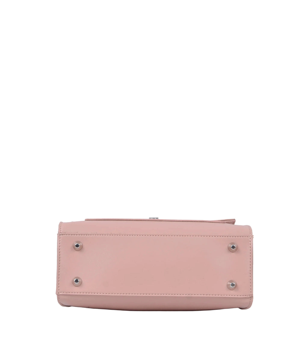 Pink push-lock messenger bag