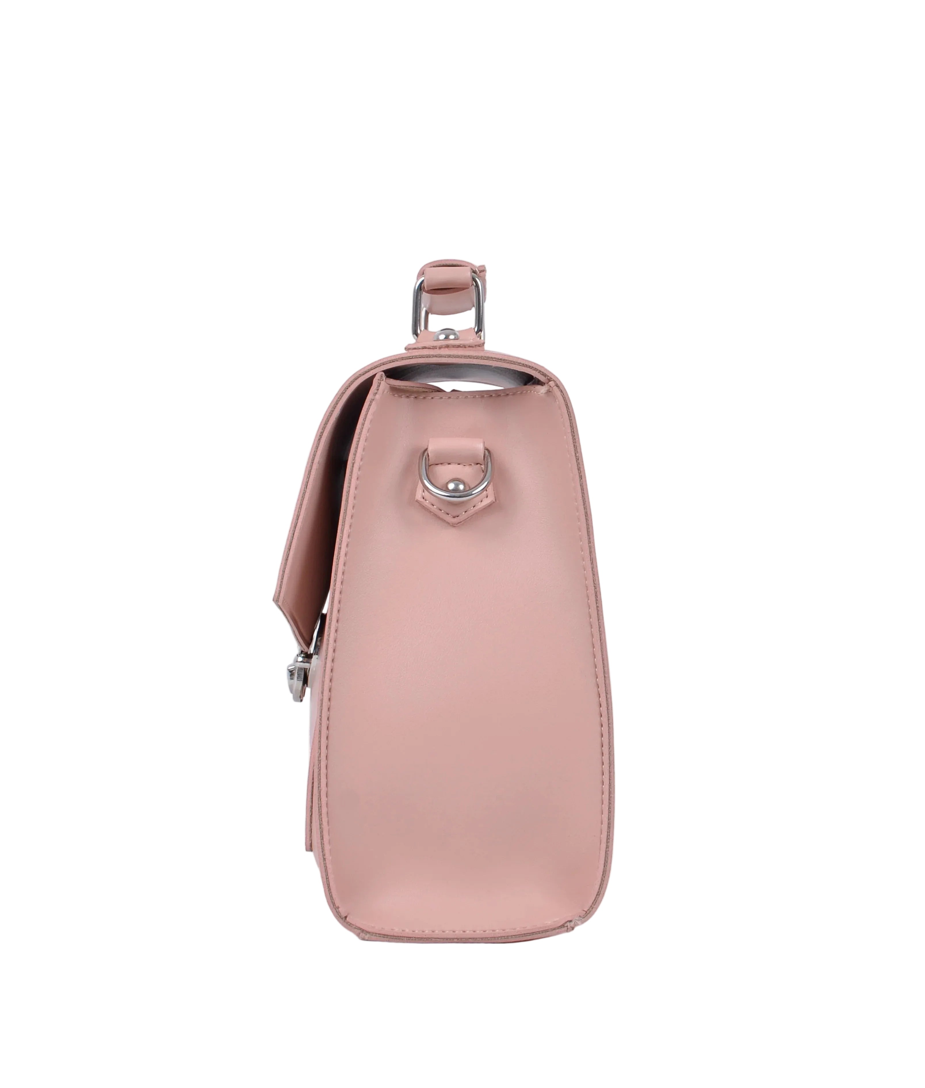 Pink push-lock messenger bag