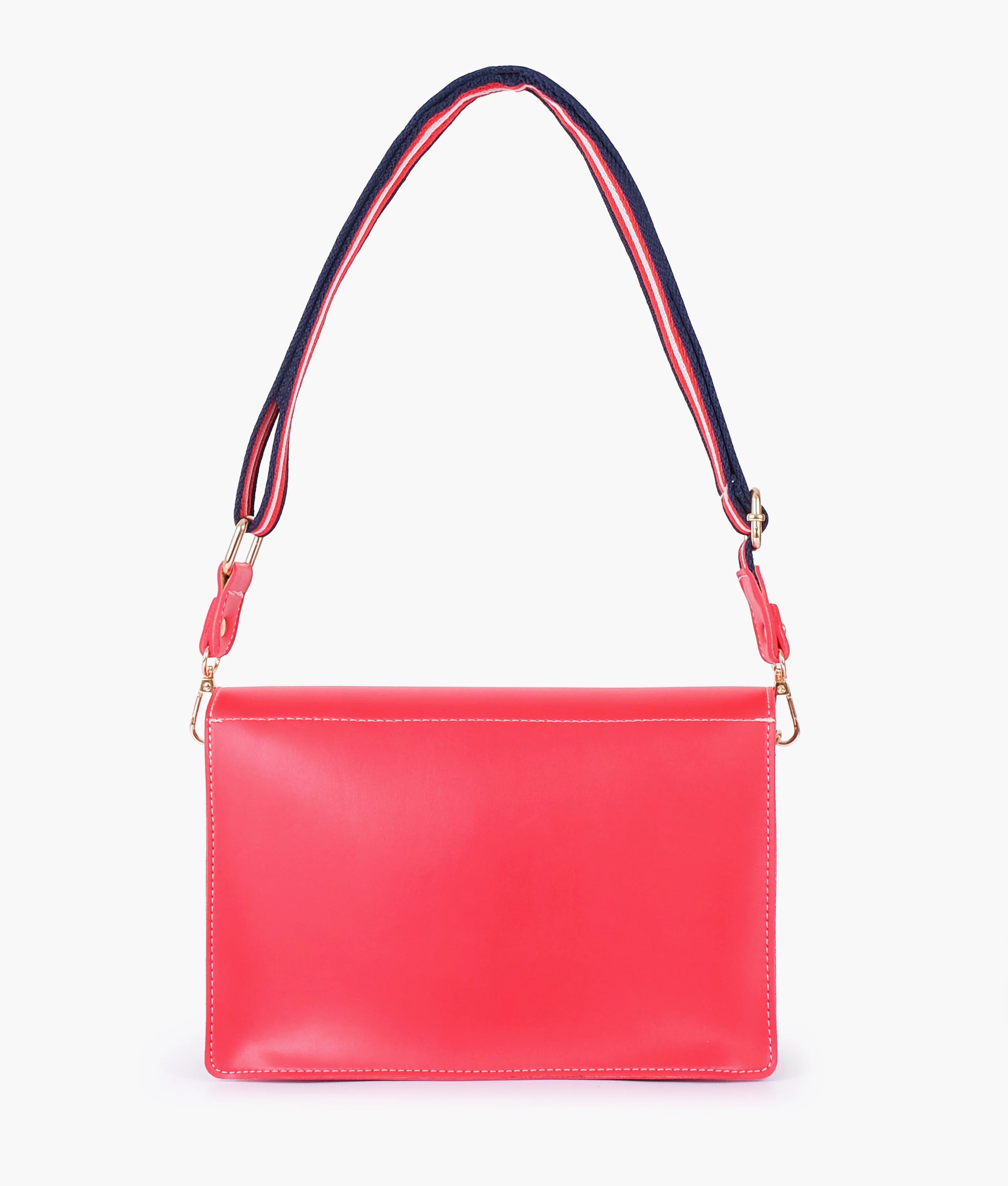 Red half flap cross-body bag