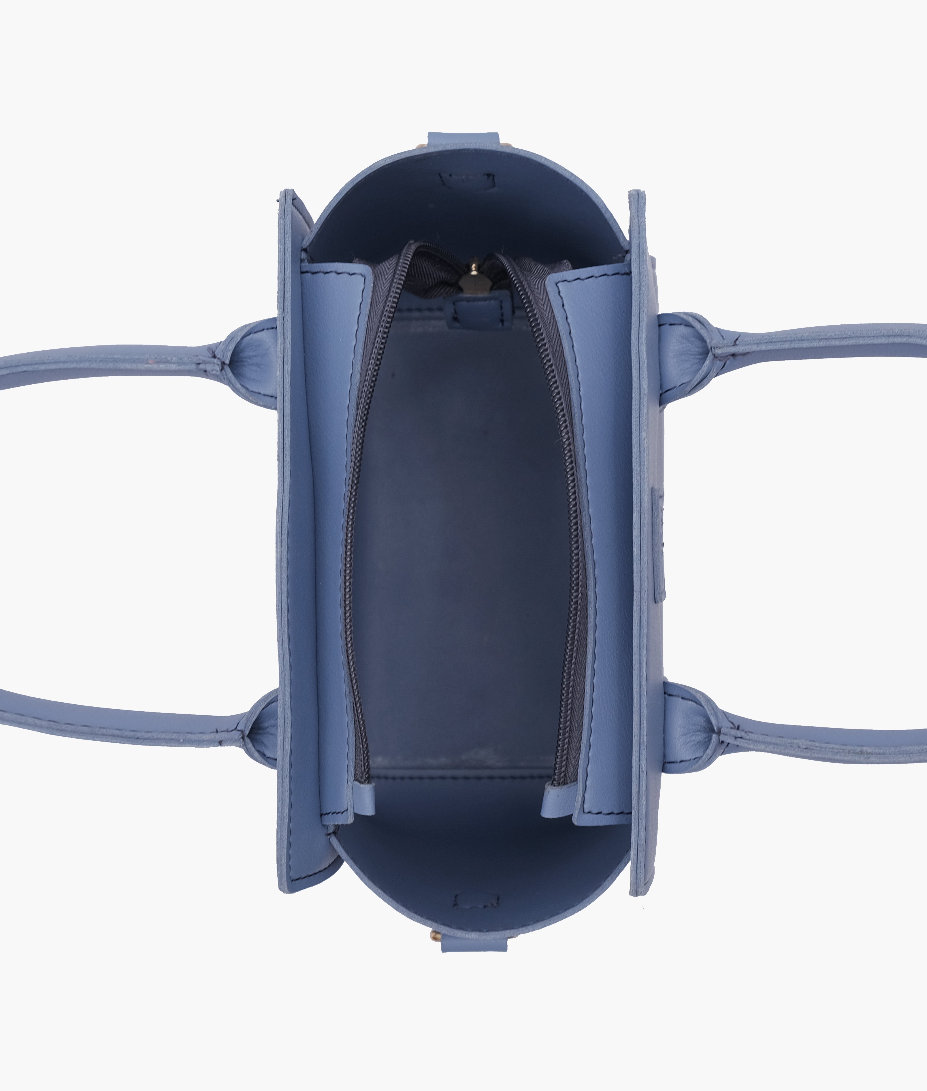 Sky blue top-handle mini handbag